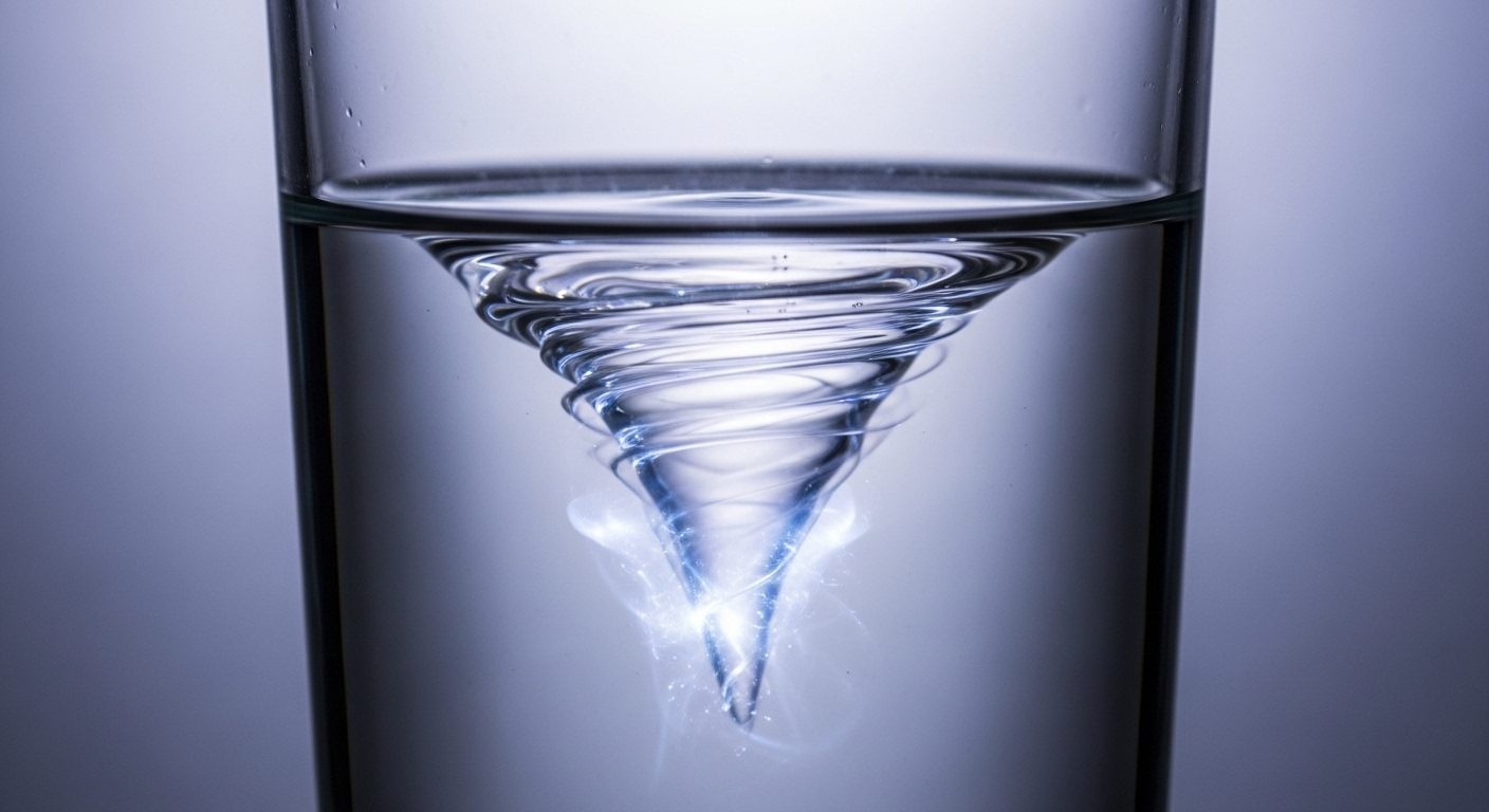 Artistic representation of vibrant, structured water
